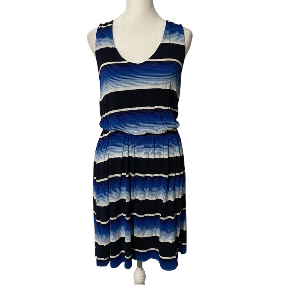 Merona Blue Stiped Gradient Sleeveless Dress